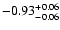 $\rm -0.93^{+ 0.06 }_{- 0.06 }$