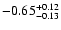 $\rm -0.65^{+ 0.12 }_{- 0.13 }$