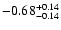 $\rm -0.68^{+ 0.14 }_{- 0.14 }$