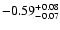 $\rm -0.59^{+ 0.08 }_{- 0.07 }$