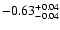 $\rm -0.63^{+ 0.04 }_{- 0.04 }$