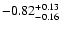 $\rm -0.82^{+ 0.13 }_{- 0.16 }$