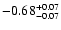 $\rm -0.68^{+ 0.07 }_{- 0.07 }$