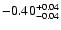 $\rm -0.40^{+ 0.04 }_{- 0.04 }$
