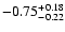 $\rm -0.75^{+ 0.18 }_{- 0.22 }$