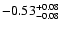 $\rm -0.53^{+ 0.08 }_{- 0.08 }$