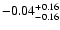 $\rm -0.04^{+ 0.16 }_{- 0.16 }$
