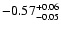 $\rm -0.57^{+ 0.06 }_{- 0.05 }$