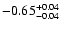 $\rm -0.65^{+ 0.04 }_{- 0.04 }$