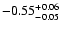 $\rm -0.55^{+ 0.06 }_{- 0.05 }$
