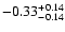 $\rm -0.33^{+ 0.14 }_{- 0.14 }$