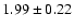 $ 1.99 \pm 0.22 $