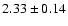 $ 2.33 \pm 0.14 $