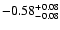 $\rm -0.58^{+ 0.08 }_{- 0.08 }$