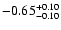 $\rm -0.65^{+ 0.10 }_{- 0.10 }$
