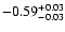 $\rm -0.59^{+ 0.03 }_{- 0.03 }$