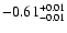 $\rm -0.61^{+ 0.01 }_{- 0.01 }$