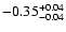 $\rm -0.35^{+ 0.04 }_{- 0.04 }$