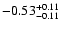 $\rm -0.53^{+ 0.11 }_{- 0.11 }$