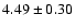 $ 4.49 \pm 0.30 $