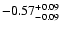 $\rm -0.57^{+ 0.09 }_{- 0.09 }$