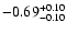 $\rm -0.69^{+ 0.10 }_{- 0.10 }$