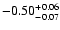 $\rm -0.50^{+ 0.06 }_{- 0.07 }$