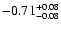 $\rm -0.71^{+ 0.08 }_{- 0.08 }$