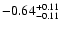 $\rm -0.64^{+ 0.11 }_{- 0.11 }$