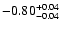 $\rm -0.80^{+ 0.04 }_{- 0.04 }$