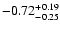 $\rm -0.72^{+ 0.19 }_{- 0.25 }$