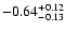$\rm -0.64^{+ 0.12 }_{- 0.13 }$