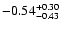 $\rm -0.54^{+ 0.30 }_{- 0.43 }$