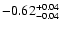 $\rm -0.62^{+ 0.04 }_{- 0.04 }$