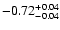 $\rm -0.72^{+ 0.04 }_{- 0.04 }$