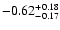 $\rm -0.62^{+ 0.18 }_{- 0.17 }$