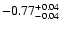 $\rm -0.77^{+ 0.04 }_{- 0.04 }$