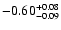 $\rm -0.60^{+ 0.08 }_{- 0.09 }$