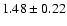 $ 1.48 \pm 0.22 $