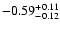 $\rm -0.59^{+ 0.11 }_{- 0.12 }$