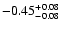 $\rm -0.45^{+ 0.08 }_{- 0.08 }$