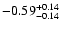 $\rm -0.59^{+ 0.14 }_{- 0.14 }$