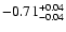 $\rm -0.71^{+ 0.04 }_{- 0.04 }$