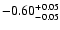 $\rm -0.60^{+ 0.05 }_{- 0.05 }$