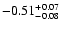 $\rm -0.51^{+ 0.07 }_{- 0.08 }$