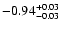 $\rm -0.94^{+ 0.03 }_{- 0.03 }$