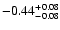 $\rm -0.44^{+ 0.08 }_{- 0.08 }$