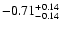 $\rm -0.71^{+ 0.14 }_{- 0.14 }$