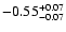 $\rm -0.55^{+ 0.07 }_{- 0.07 }$