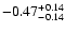 $\rm -0.47^{+ 0.14 }_{- 0.14 }$